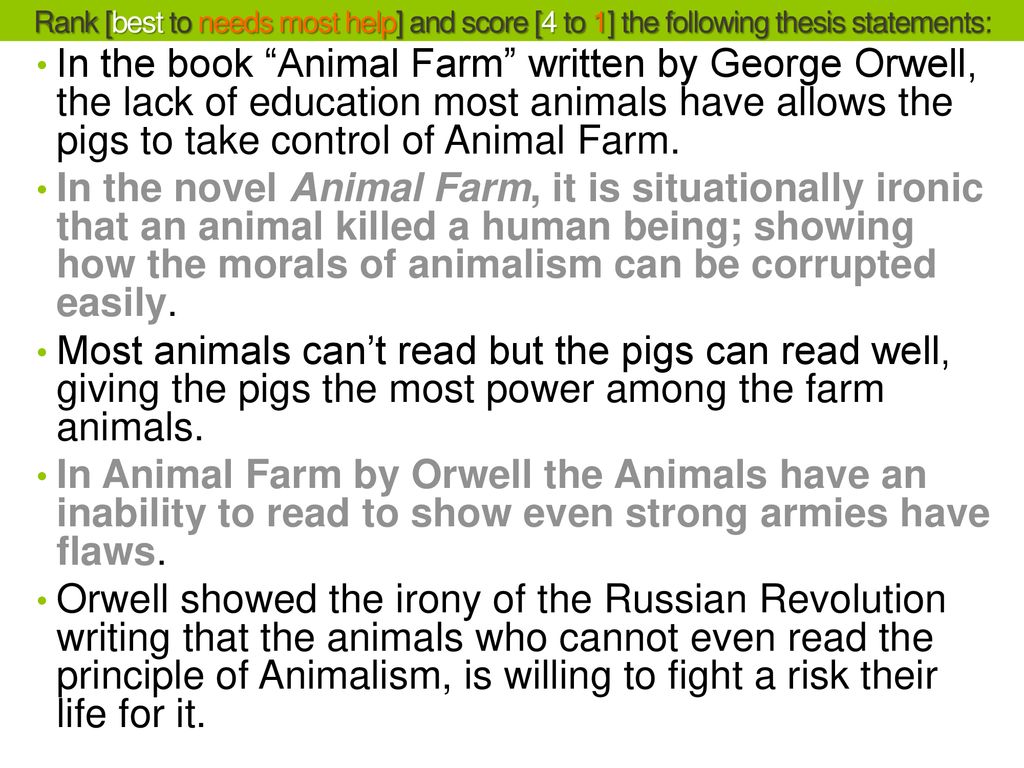 george orwell thesis statement